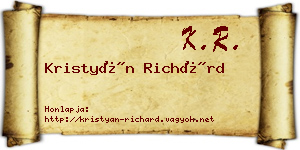 Kristyán Richárd névjegykártya